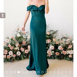 Black satin bridesmaids dress